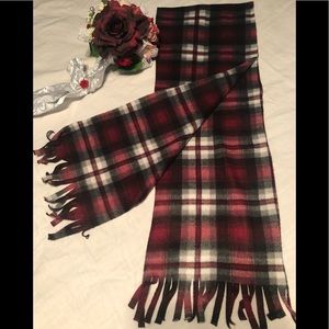 Burgundy plaid scarf